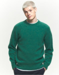 헤지스 남성 [반값세일][셔틀랜드 울] 다크그린 쉐기독 크루넥 니트 HZSW4D407E3 : 헤지스