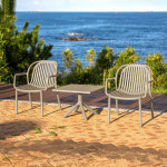 하늘창가구 리안라운지 코나로우 야외테이블 세트 2인용 카페 테라스 정원 플라스틱 의자 : 하늘창가구