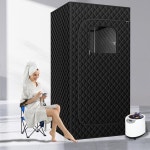 휴대용 사우나 홈 스파용 스팀 텐트 3L 1200W 찜기 리모컨 접이식 의자 블랙31 31인치. : 프라임프로핏