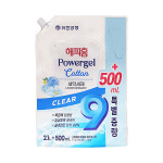 해피홈 파워겔 클리어나인 세탁세제 코튼향 2.1L+500ml : 바이포유닷컴