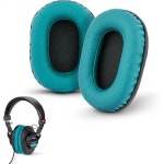 소니 MDR 7506, V6 및 CD900용 브레인웨이즈 천공 교체 이어패드메모리 폼 이어 패드가 장착된 ST 및 기타 이어 헤드폰(청록색)에... 