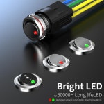 LANBOO 라운드 로커 스위치 크롬 PC 헤드 옵션 LED 위치 2 위치 3 2NO 2NO2NC 4NO 16amp 20mm : 익스프레스더샵
