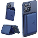 스탠드가 있는 남성/여성용 미라케이스 마그네틱 지갑, MagSafe... 휴대폰 지갑, 0.5인치 두께, iPhone 16/15/14/13/ D-Blue : 청담스타일10호