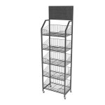 진열대 수납대 철제 과자 편의점 선반 매대 이동식 화이트 5단 50x30x167cm : 블루인더스