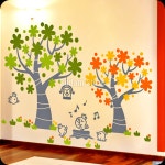 벽면 월데코스티커 행복을 꿈꾸는 나무Ver.2 그레이 : 수담 스토어