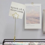 메모클립 집게 쇼클립 별형 금속 메모꽂이 골드 스텐꽂이 : 엘앤쓰리케이