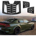 리어 루버 드레스업 커버 익스테리어 닷지 차저용 윈도우 2011-2023, SXT GT R/T 스캣 팩 SRT 헬캣 와이드바디 레데예 데이토나 전천후 ABS용... 