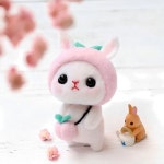 아트조이 DIY 양모펠트 패키지, 복숭아토끼, 1세트 고양이시바 × 1세트 : HoHo shop