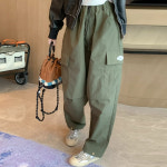 [조거/스포티] 스트링 밴딩 포켓 와이드 핀턱 카고 팬츠 빈티지 캐주얼 J1980리노와이드팬츠 : 캔들메이킹