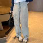 [조거/스포티] 스트링 밴딩 포켓 와이드 핀턱 카고 팬츠 빈티지 캐주얼 J1980리노와이드팬츠 : 캔들메이킹