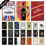 빈티지접시 녹 벽 위스키 빈티지 주석 사인 금속 장식 플라크 펍 바 클럽 남성 동굴 : 알레비아