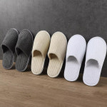 실내화 사무용 털 슬리퍼 굿즈 두꺼운 미끄럼 방지 스트립 모양 산호 플리스 일회용 가정 손님용 미용실 별 등급 호텔 10 쌍 : 시모지시마항공