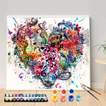 그림 DIY  숫자 핸드 라인 그래피티 기호 사랑 성인 아크릴 키트 바다 풍경 페인트 캔버스 아트워크 선물 홈 장식 : 엠제이에스직구