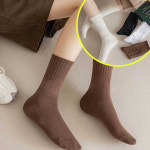 예쁜 무지 장목 롱 골지 양말 10켤레세트 여성용 긴  따뜻한 가성비  삭스 학생 데일리 기본 사계절 중 : 우리으뜸상회