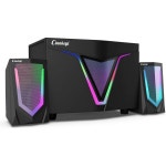 멀티미디어 스피커 컴퓨터 노트북 게이밍 2.1 USB 구동 서브우퍼 포함 , 9인치 서브우퍼-듀얼 4.7인치 중음역 풀레인지 위성이 탑재된 PC용... 