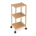 사무실 세탁실 소품 정리 이동식 우드 3단 선반 탕비실 책상 편의점 마트 : YASONG