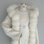 [르시앙]수입 리얼 폭스 퍼 트리밍 폼폼이 스트링 후드 코트 : 포항르시앙