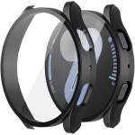 삼성 갤럭시 워치 7용 Misxi 2팩 하드 PC 화면 보호 케이스 44mm, 강화 유리가 포함된 미끄럼 방지 초박형 스크래치 커버, 블랙 : K비컴퍼니