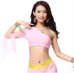 밸리댄스복 크리스탈 코튼 및 메쉬 밸리 댄스 탑 싱글 슬리브 바디 섹시한 9 가지 색상 신상 : 레몬트리마켓09