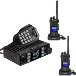 레테비스 RA25 GMRS 모바일 라디오, HA1G GMRS 핸드헬드 라디오 2팩이 포함된 20W GMRS 모바일 트랜시버, 농장 오버랜딩을 위한 장거리... 