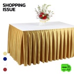 국산 테이블 스커트 공단 식탁 장식 주름스커트 4m : 쇼핑이슈