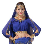 밸리댄스 여성용 크리스탈 코튼 및 메쉬 밸리 댄스 탑 반팔 섹시한 9 가지 색상 인도 코스튬 신상 : 레몬트리마켓09