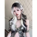블랙 화이트 배색 코스프레 통가발 패션 가발 : 케이에스제이