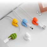 책상 이어폰 충전 따봉 고리 홀더 차량 걸이 사무실 기 엄지 선 pc usb 케이블 고정 정리 꽂이 전선 컴퓨터 : 핑쇼71