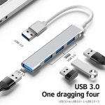 PC 컴퓨터 액세서리용 USB 3.0 허브, 고속 C타입 분배기, 멀티 포트 허브, 4 USB 3.0 2.0 포트, 5Gbps : 렛츠고임
