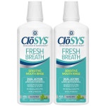 CloSYS 민감한 구강 세정제, 946.4ml(32온스), 2개, 부드러운 민트, 알코올 프리, 염료 pH 균형, 민감성 진정, 구취 방지 미국 532440... 