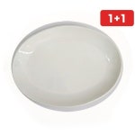 [1+1]업소용 타원접시 식당 주방 멜라민 조리 음식 식기 그릇 : 삼색깔남매 4호점