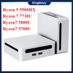미니pc 미니피씨 미니 PC AMD Ryzen 9 5900HX R7 5700U 7730U 5800U 듀얼 DDR4 64GB NVMe 게이밍 컴퓨터 베어본 8K HTPC 윈도우 1... 