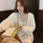 니트가디건 브이넥 라인배색가디건 루즈핏 H4055브레오가디건 : 캔들메이킹