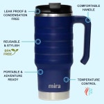 MIRA 스텐 보온 보냉 머그 플립 손잡이 마린 709.8ml 24온스 : 쇼핑이지easy