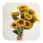 조화 노란 해바라기 꽃 장식 꾸미기 한송이 : 예소잡화철물