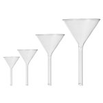 발루에 4pcs 유리 깔때기 세트 실험실용 붕규산 중벽 40mm 50mm 75mm 100mm : 차차주몰45