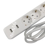 3구 책상 멀티 충전 콘센트 USB 멀티탭 3M 안전한 선 : 한바키스토어