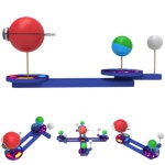 LED 지구 달 운동모형 삼구의 만들기 자전공전 낮밤 계절 천체 위상 변화학습 (1인용) : 모두 도매