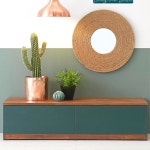 낮은 1단 거실서랍장 다리없는 수납장선반 우드 미니거실장 G5290 : 구스상회