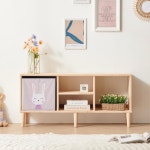 네추럴한 원목 1단 오픈형 선반 낮은 아이방가구 작은 수납장 H6563 : 구스상회