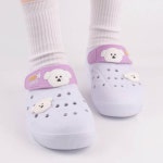 퍼피 퍼플 아동 EVA 학생 흰색 실내화 초등학생 유아 키즈 어린이집 유치원 : 루미너스웨이브