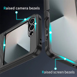 마그네틱 충격 방지 아머 보호 케이스 삼성 호환 갤럭시 Z 플립 6 5 4 3 5G 용 맥세이프 무선 충전 하드 PC 커버 : 돈나무20