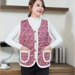 엄마 김장조끼 할머니조끼 경량패딩 꽃무늬 촌캉스 누빔 양털 뽀글이 : 인 유즈