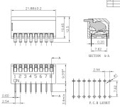 사이드 DIP 스위치 2.54MM 2P 위치 레드 (5개) OPEN-SB002-006 레드 키 DP-2P 다이렉트 플러그 사이드 다 : 시구왕봄