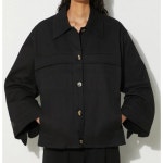 가니 BLACK HERRINGBONE CANVAS JACKET F9611 099 블랙 헤링본 캔버스 자켓 : 나인마트나인