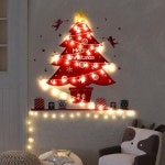 더원스토리 크리스마스 벽장식웜트리 레드(벽/유리겸용) 트리 장식 소품 전구 : 진솔건강주식회사