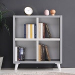 오픈형 2단4칸 책장가구 낮은 거실책꽂이 우드선반 H6200 : 구스상회