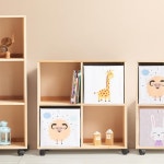 바퀴달린 이동형 삼나무원목 어린이교구장 낮은 책장선반 H6343 : 구스상회