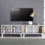 심플한 다리형 오픈선반 TV다이 거실장 책꽂이 수납장 H6210 : 구스상회