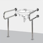 공중화장실 벽고정 세면대 안전바 안전손잡이 레일 : 슬림삼